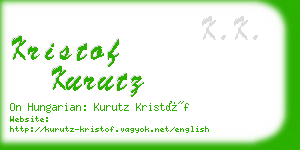 kristof kurutz business card